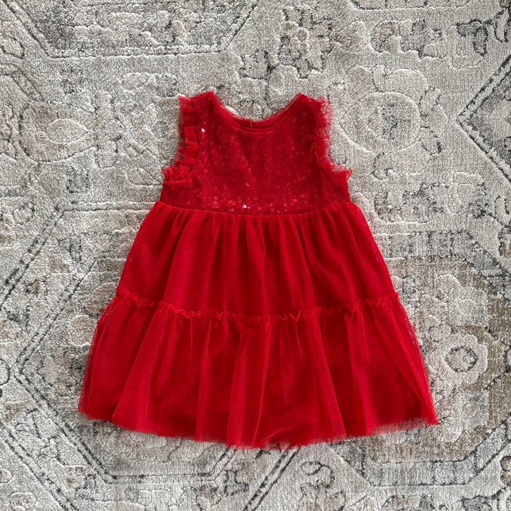 Cat & Jack Girls 3T Red Tulle Sleeveless Dress